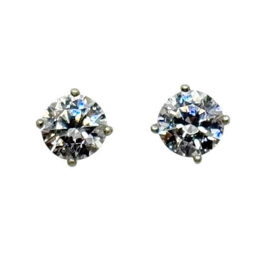 TCS sterling silver cubic zirconia stud earrings - GM511