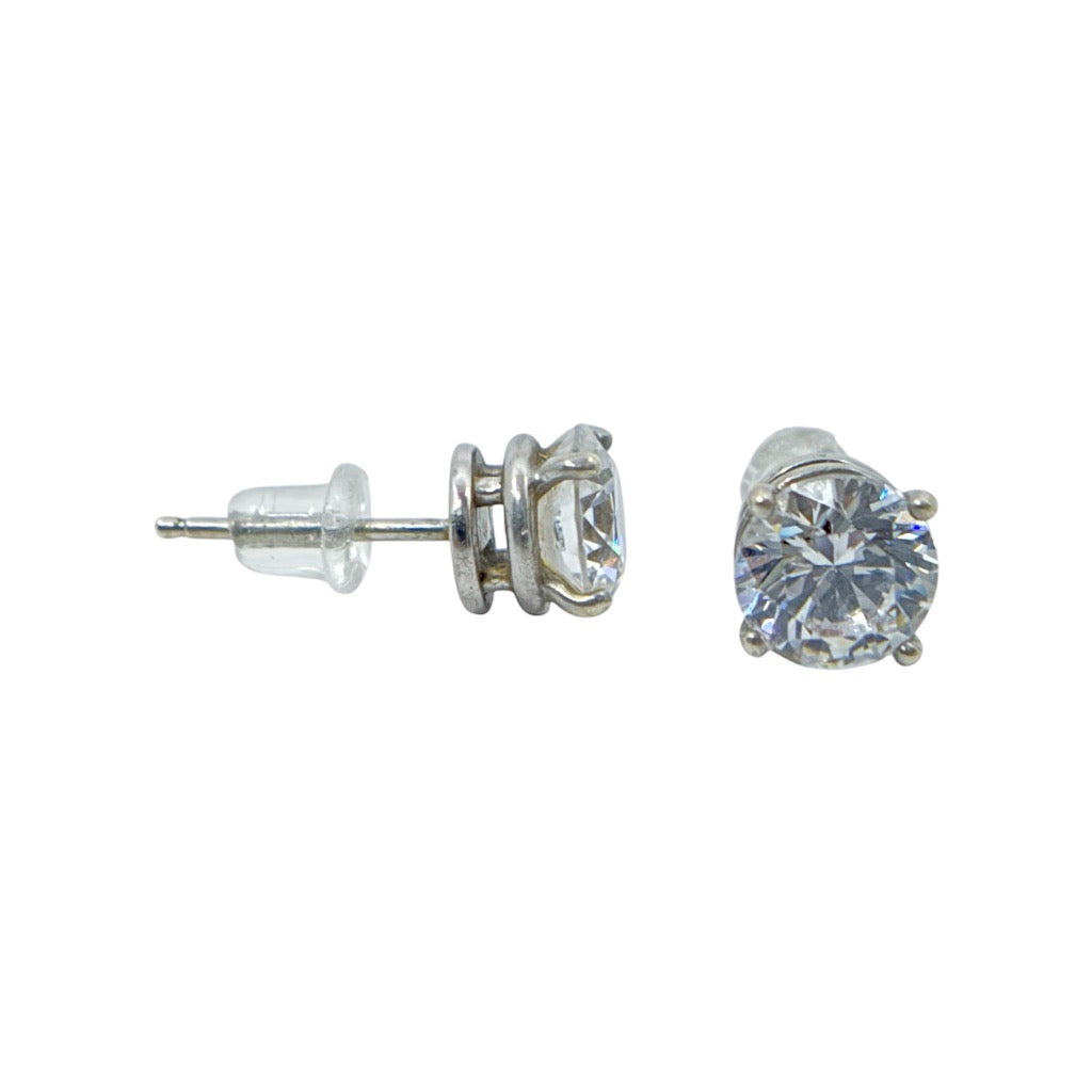 TCS sterling silver cubic zirconia stud earrings - GM511