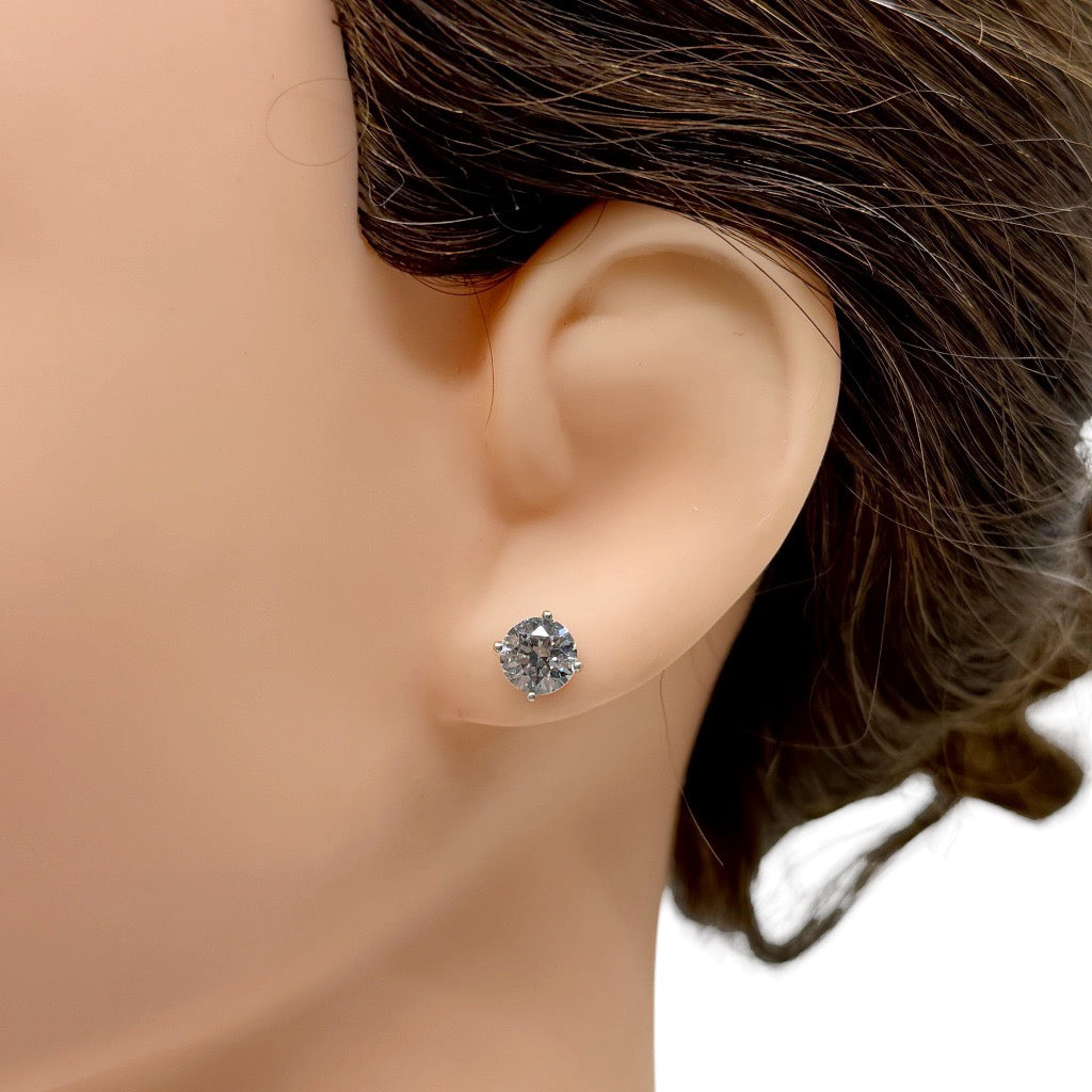 TCS sterling silver cubic zirconia stud earrings - GM511