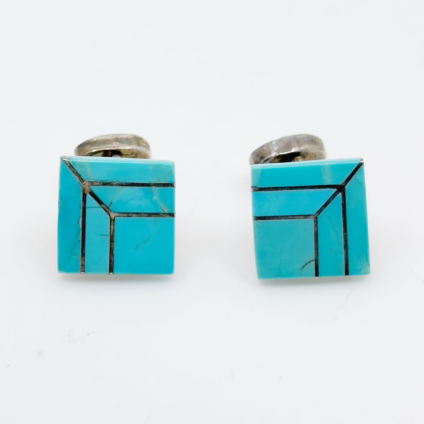 950 sterling silver Turquoise inlay cufflinks