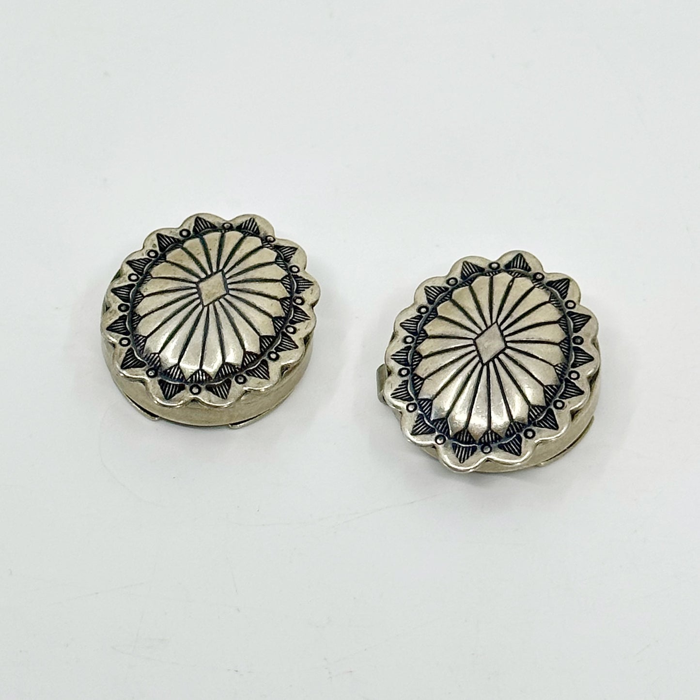 Navajo Sterling silver button cover set