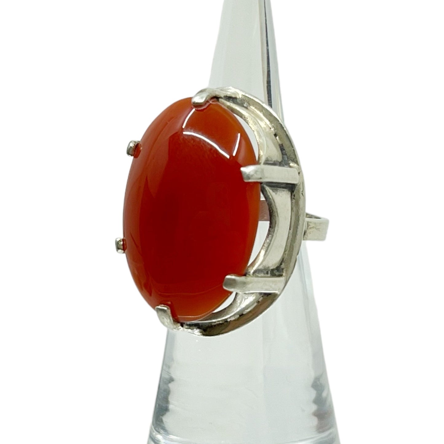 Israel sterling silver carnelian ring