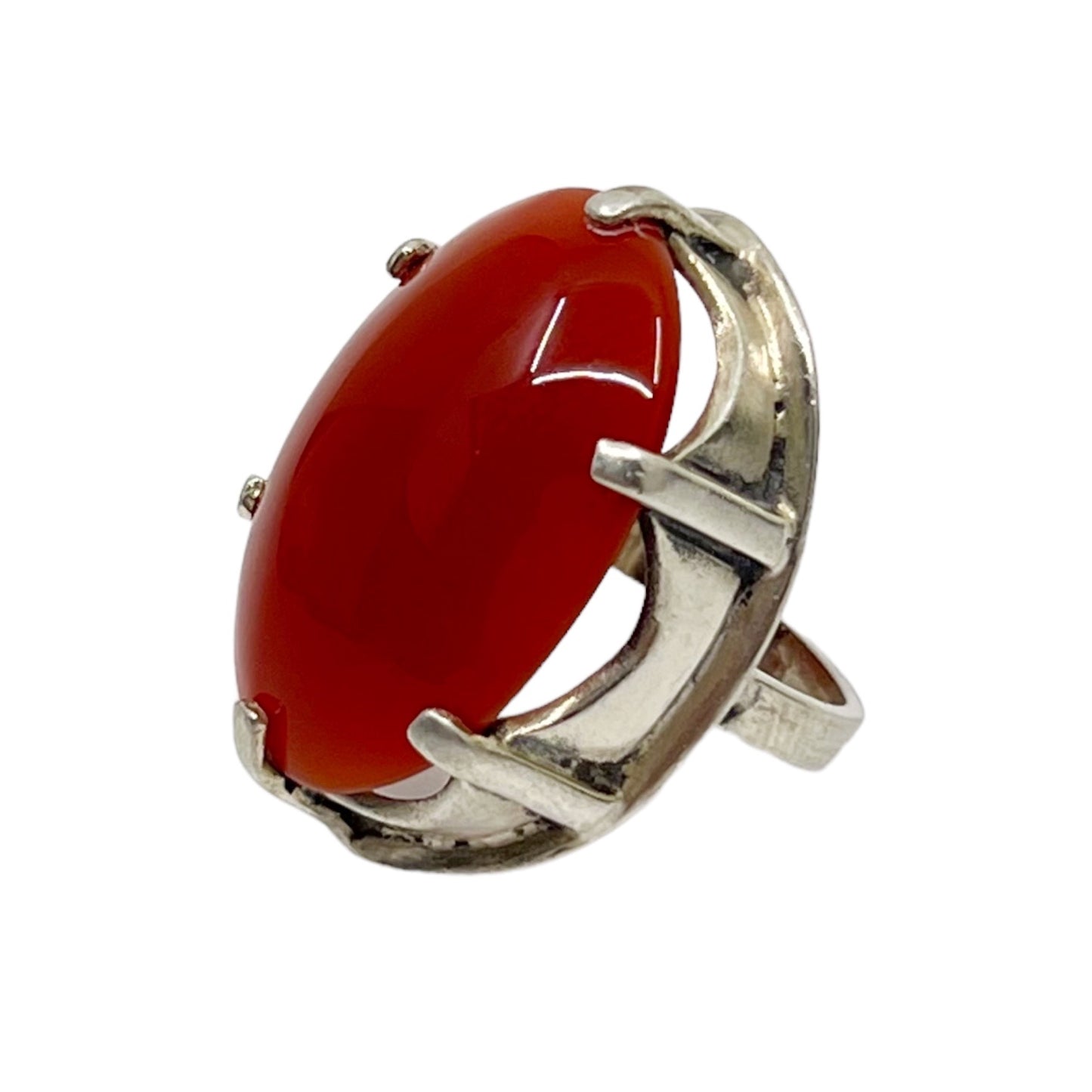 Israel sterling silver carnelian ring