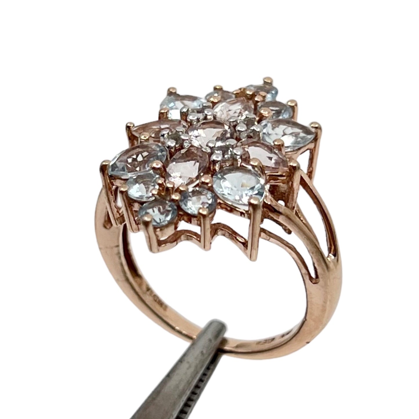 Rose Gold Vermeil sterling silver cubic zirconia ring