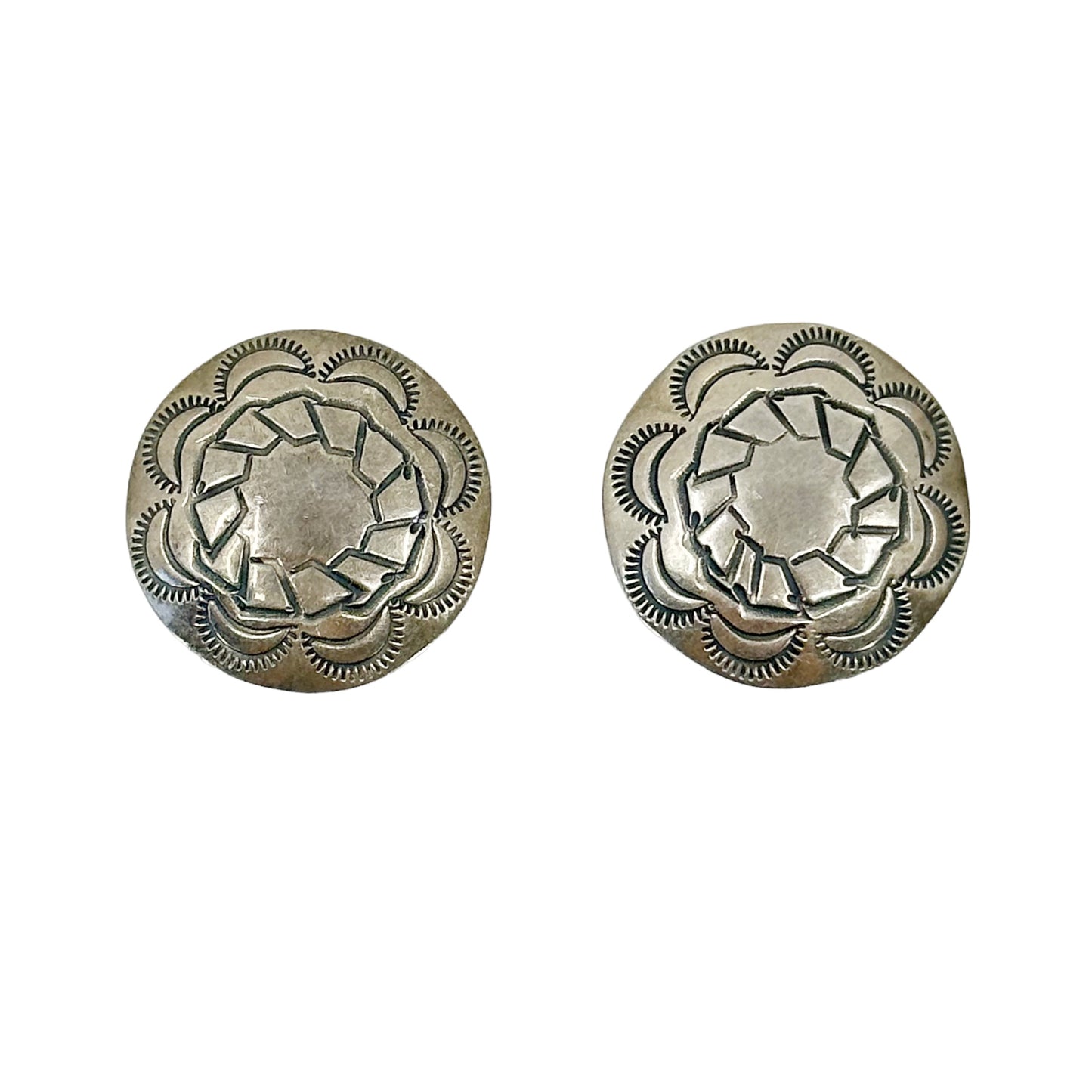 Navajo Sterling silver button cover set