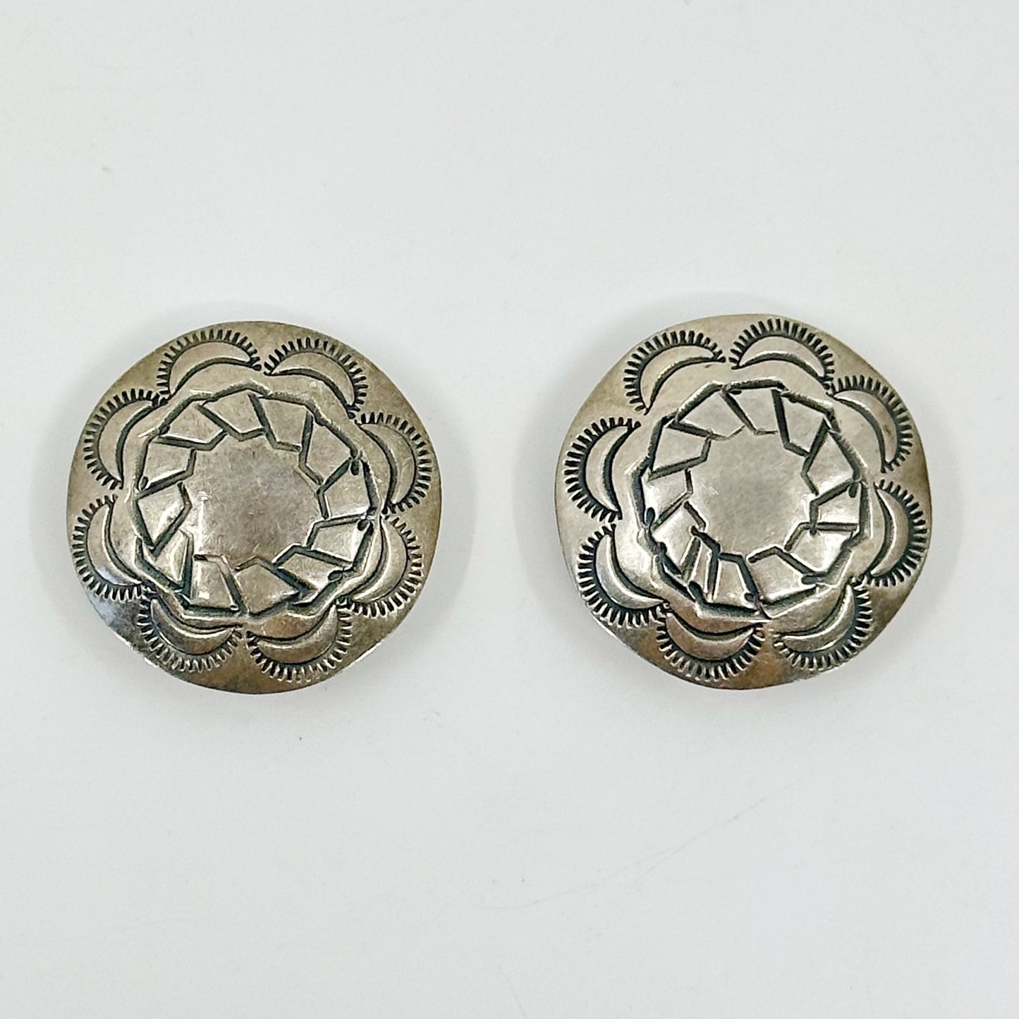 Navajo Sterling silver button cover set