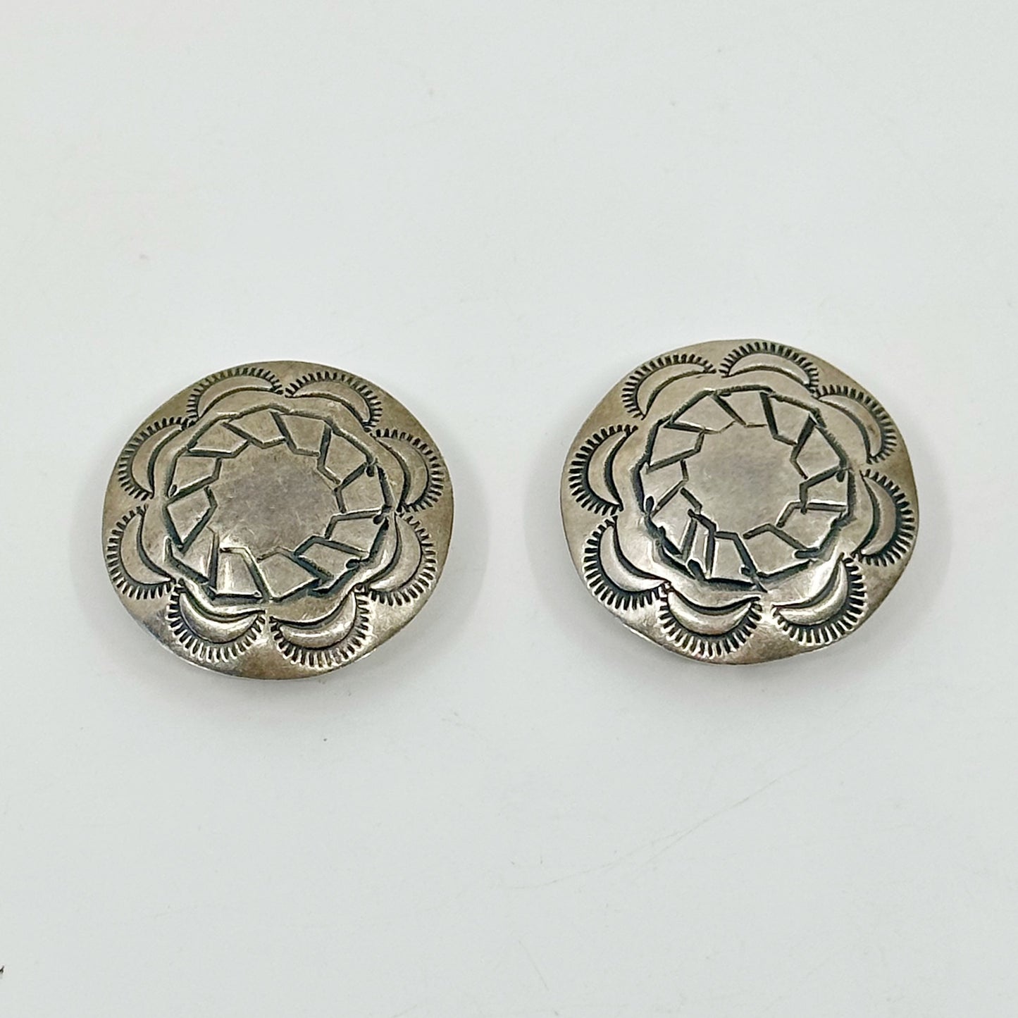 Navajo Sterling silver button cover set