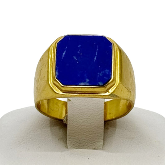 18k gold filled lapis lazuli signet ring