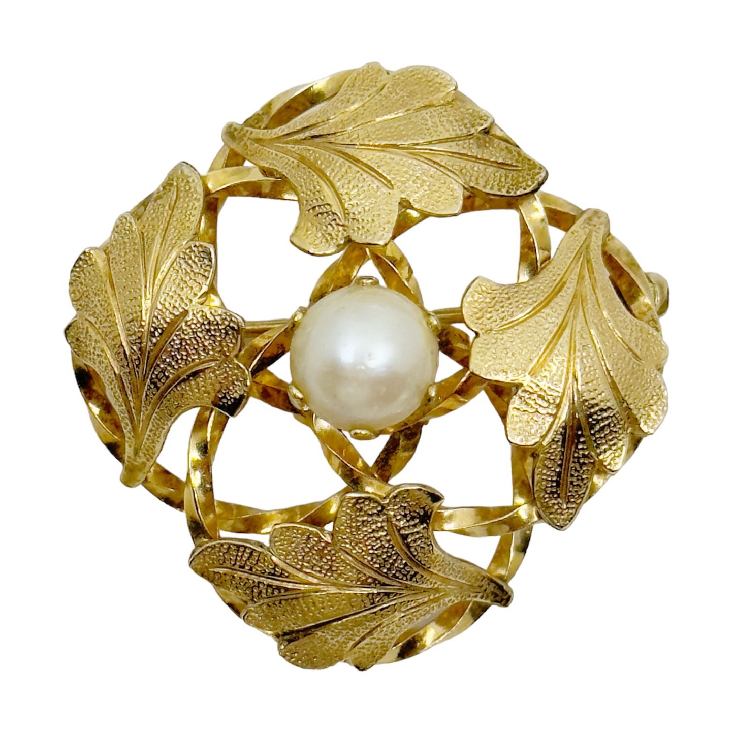 Vintage Henry Griffith H.G. 12k Gold filled Akoya pearl brooch