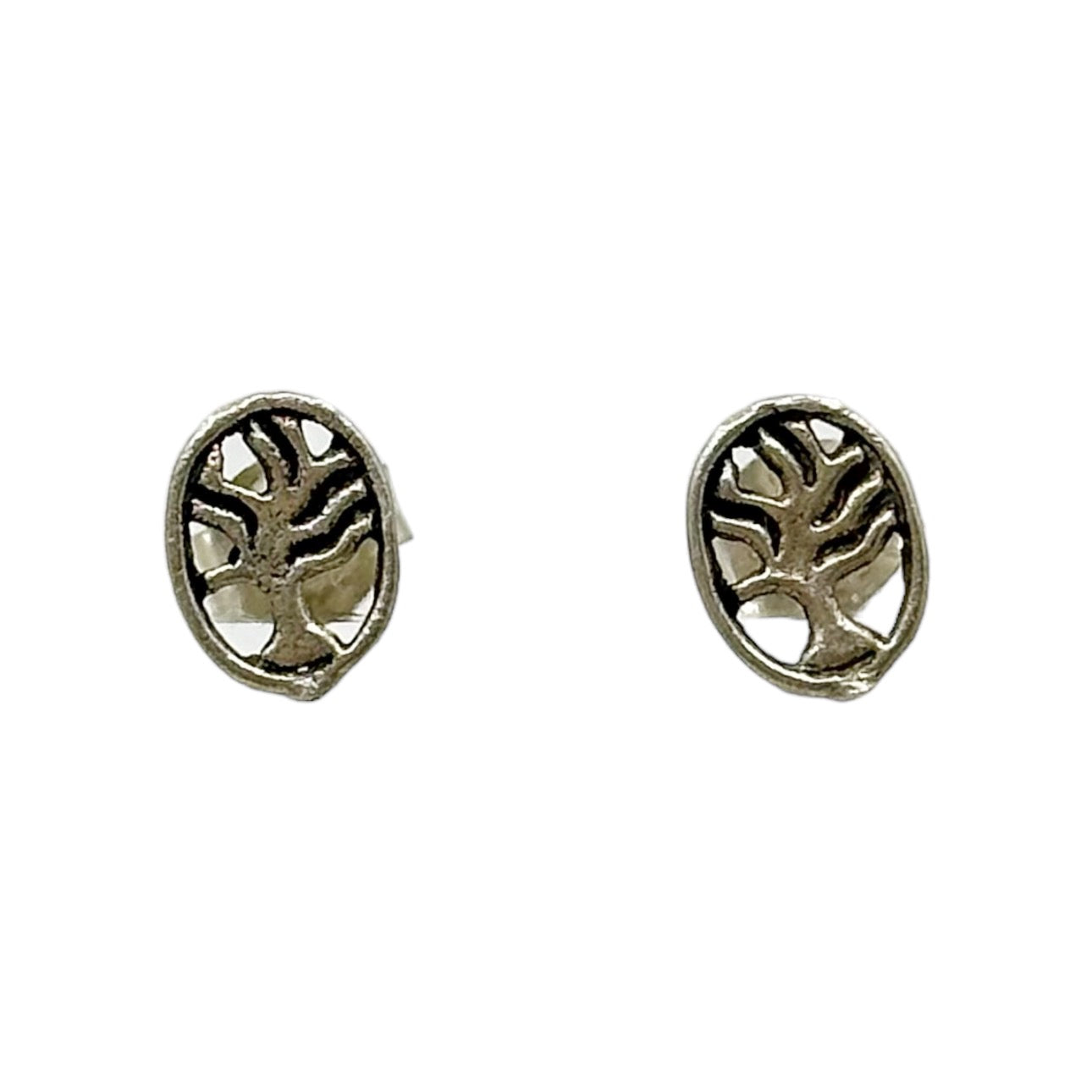 Hand Made sterling silver tree of life stud earrings