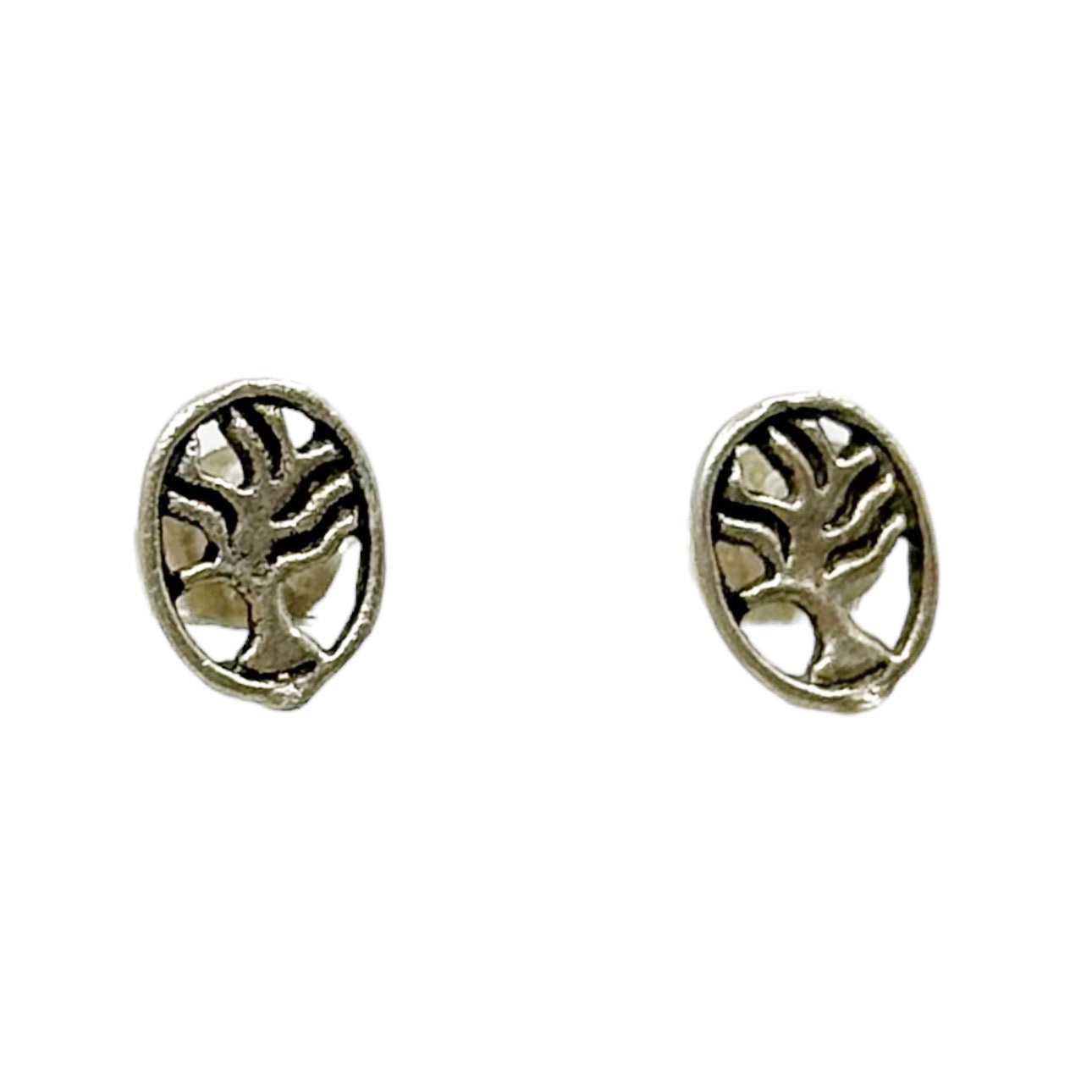 Hand Made sterling silver tree of life stud earrings