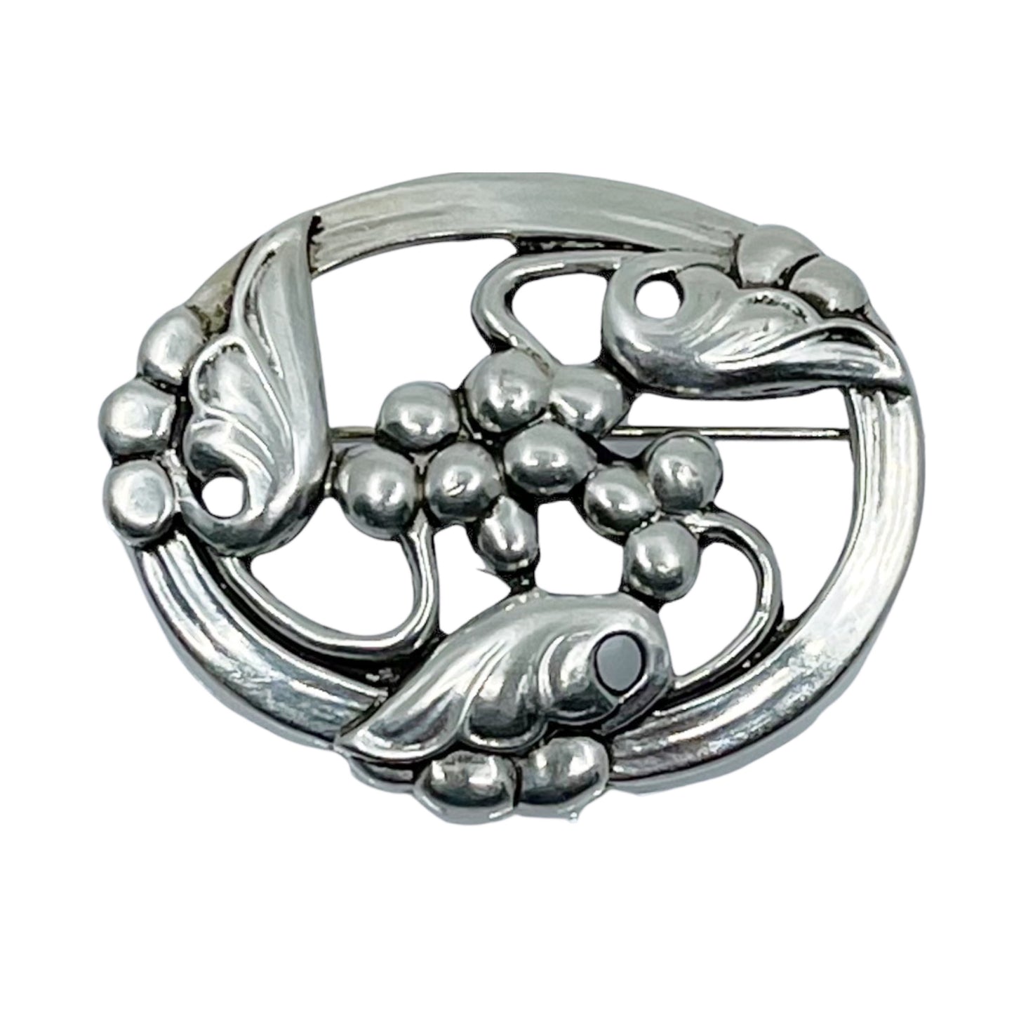 CORO sterling silver grape brooch