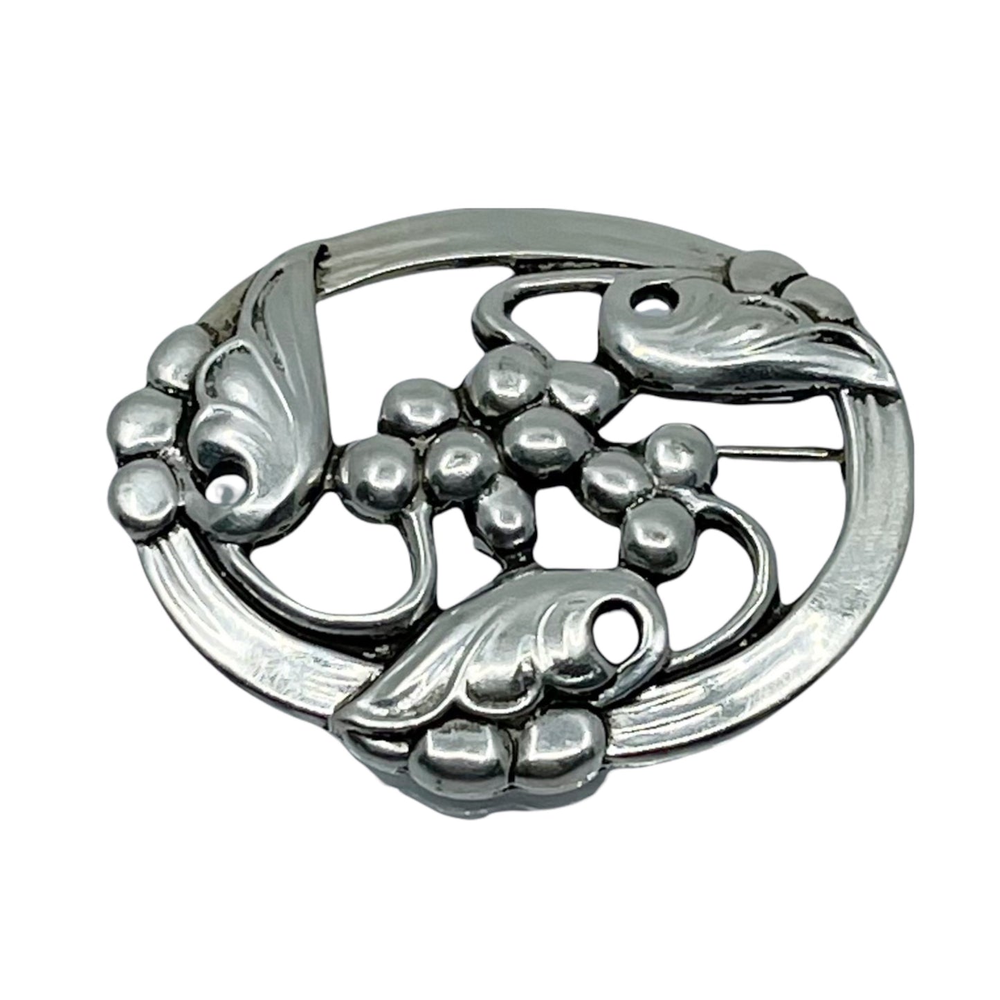 CORO sterling silver grape brooch