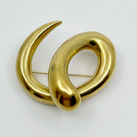 Takashi Wada Gold Vermeil sterling silver brooch