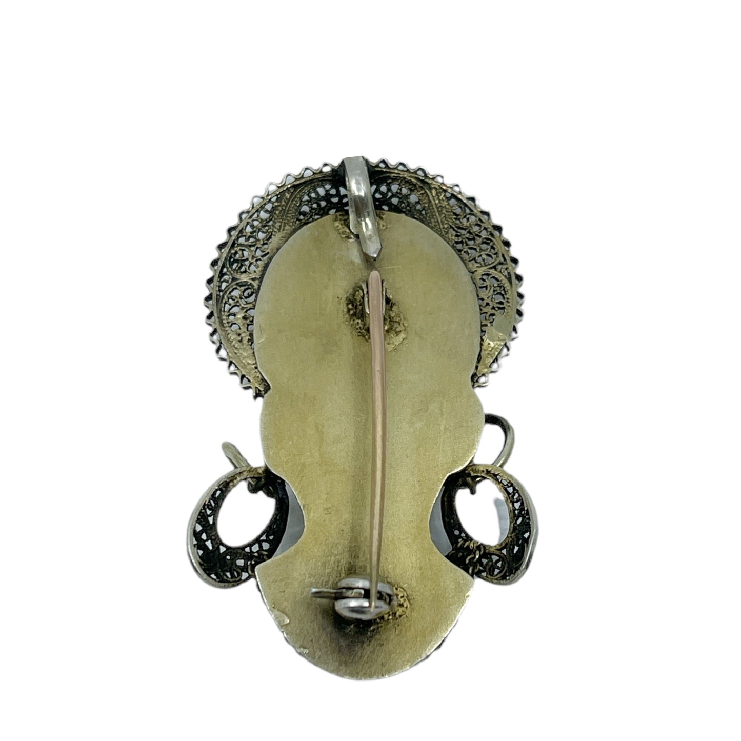 sterling silver filigree blackamoor brooch pendant