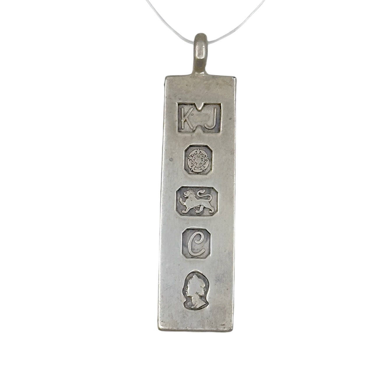 sterling silver hallmarked bullion bar ingot pendant