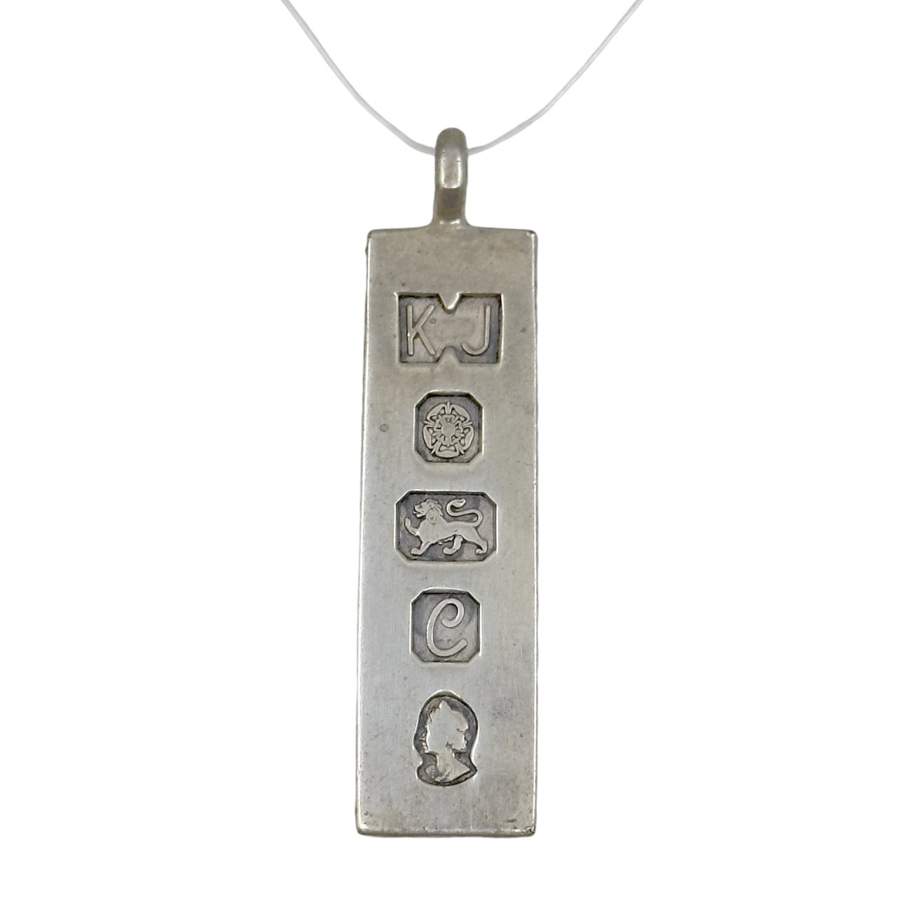 sterling silver hallmarked bullion bar ingot pendant