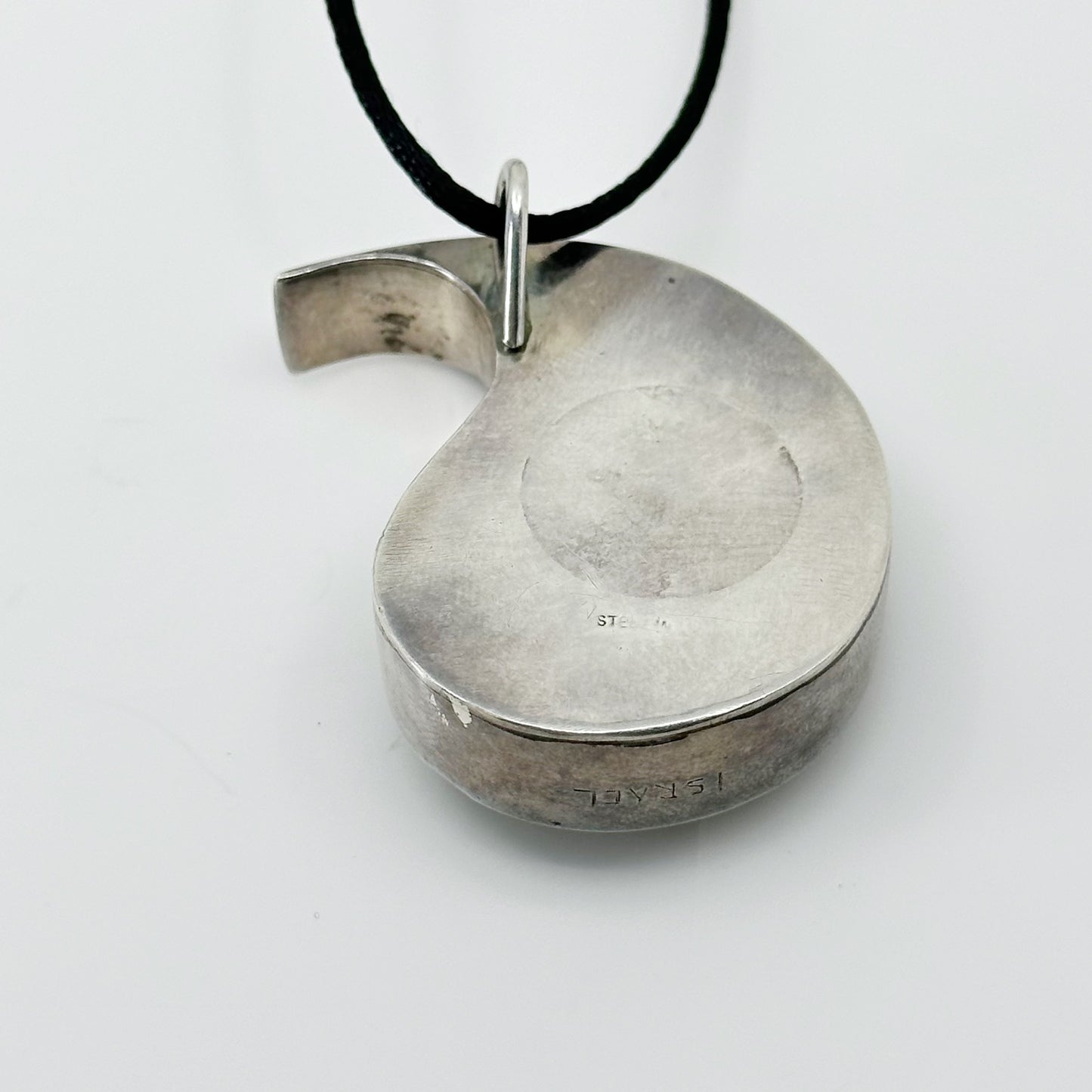 Modernist Israeli Sterling silver Eilat stone pendant