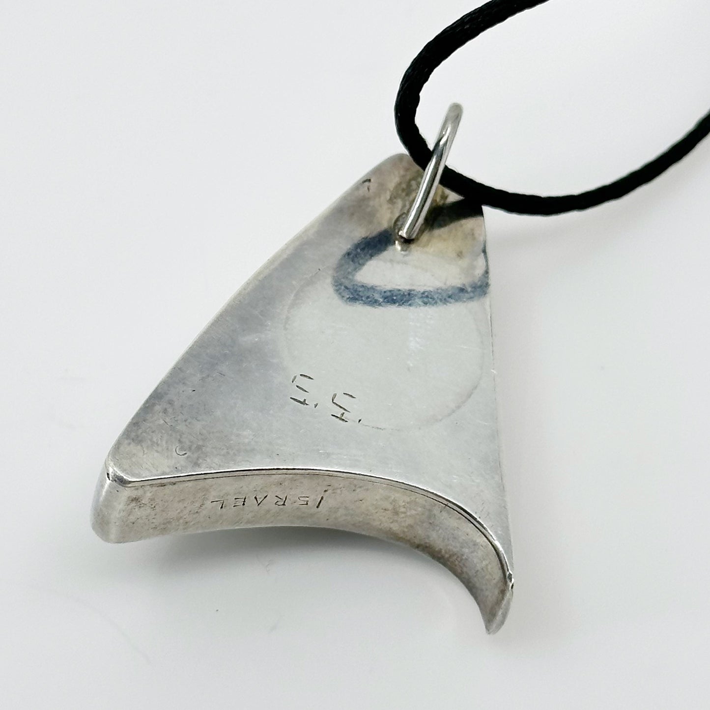 Modernist Israeli Sterling silver Eilat stone pendant