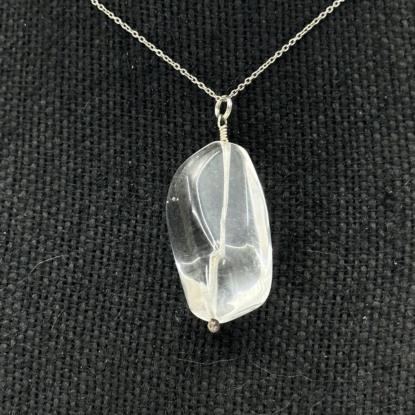 Hand made Sterling silver rock crystal talisman pendant