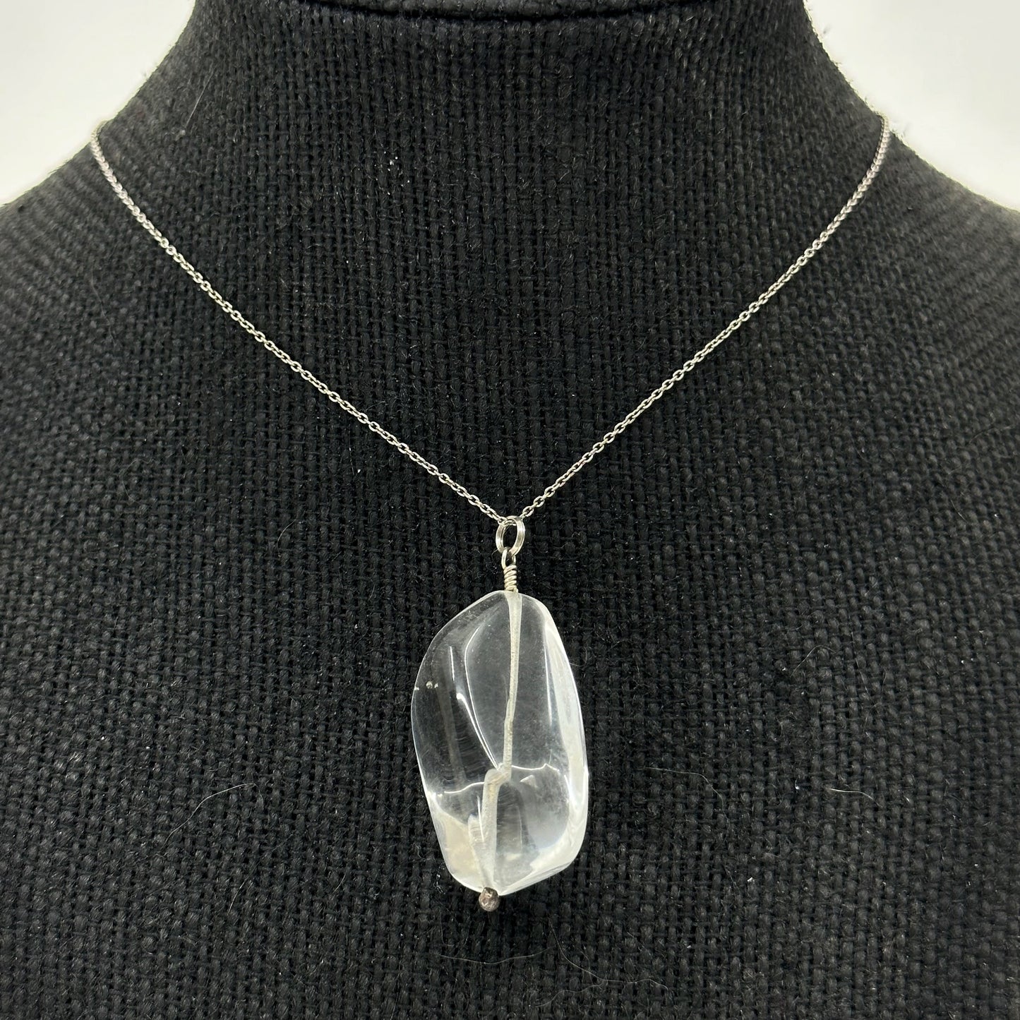 Hand made Sterling silver rock crystal talisman pendant