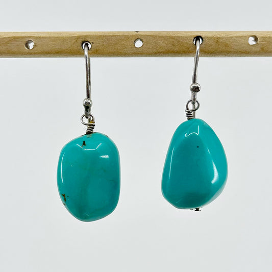 Sterling silver turquoise bead earrings