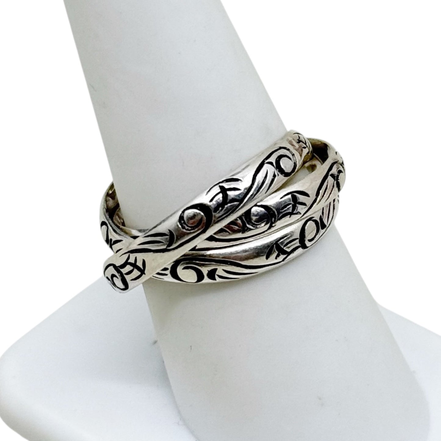 sterling silver trilogy rolling band ring - GM383
