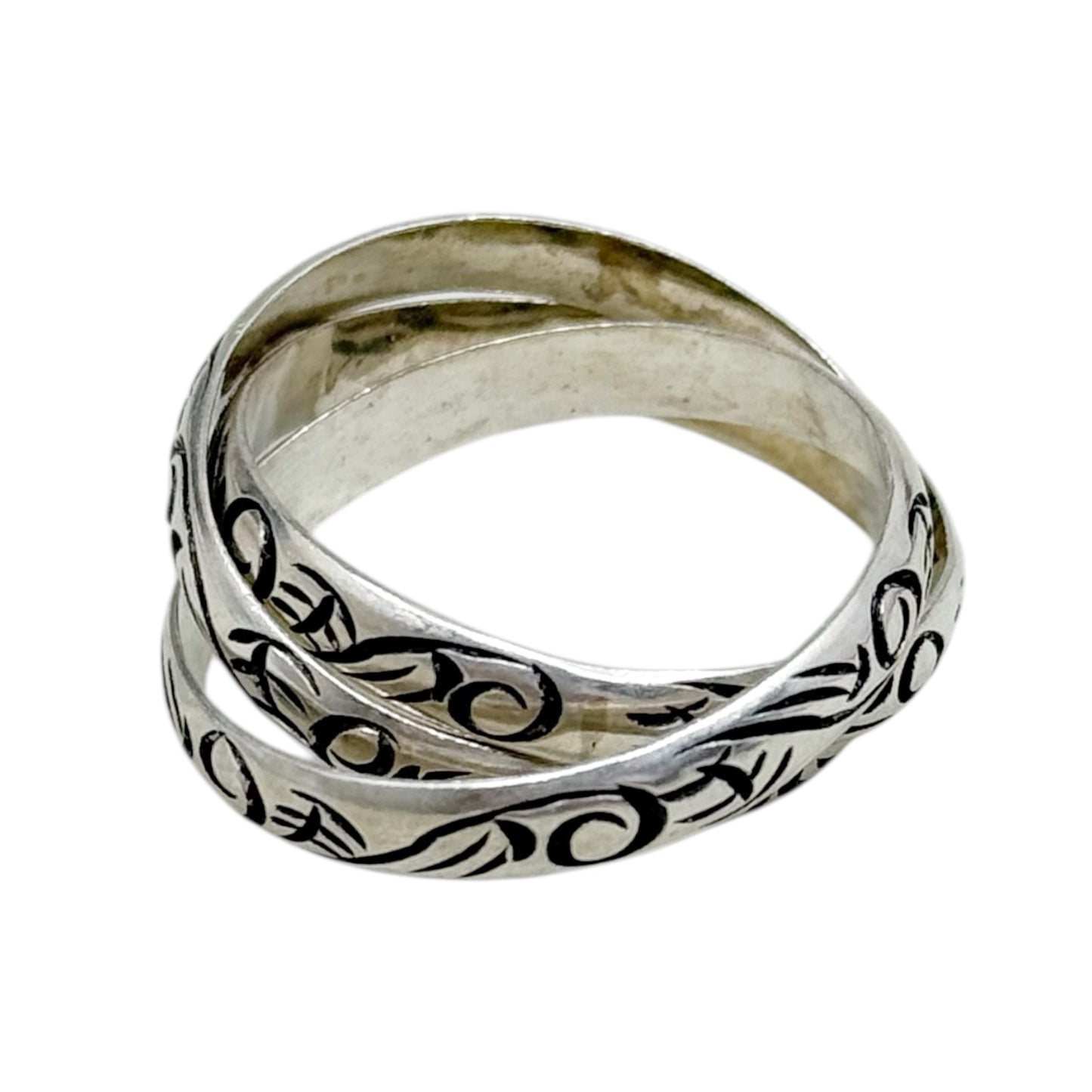 sterling silver trilogy rolling band ring - GM383