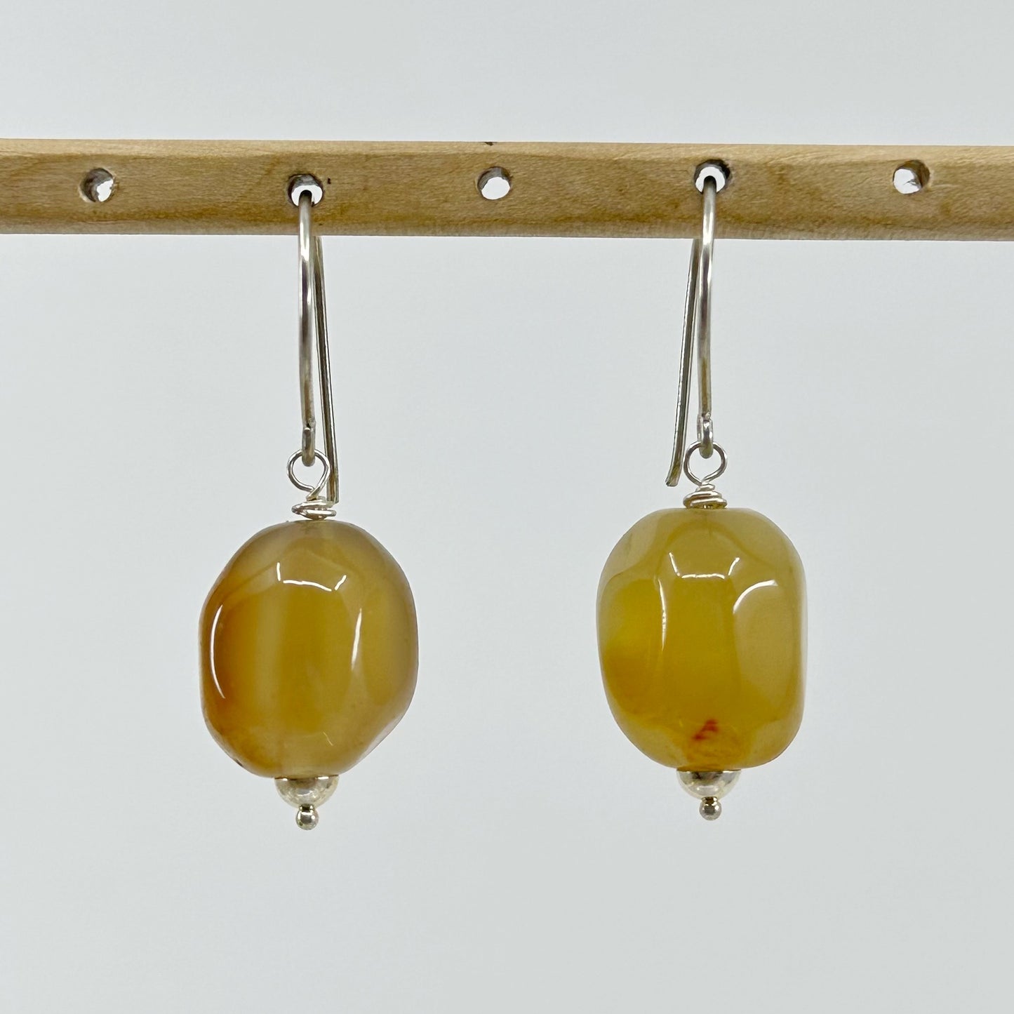 Sterling silver carnelian bead earrings