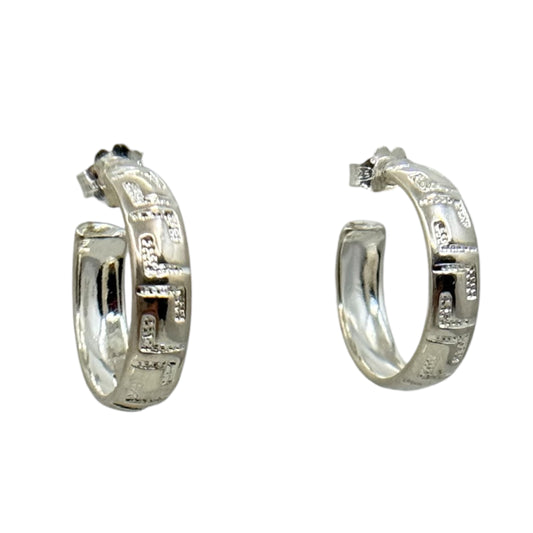 Milor Sterling silver greek key hoop earrings - GM609