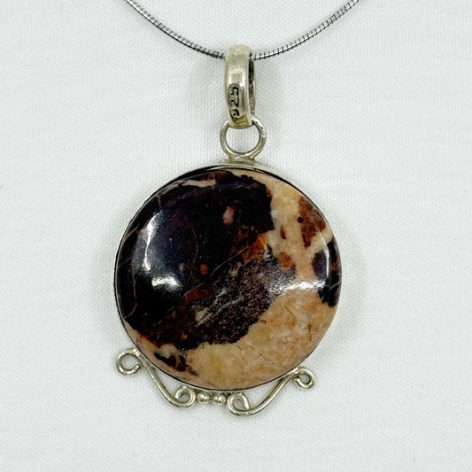 Sterling silver jasper pendant - GM61