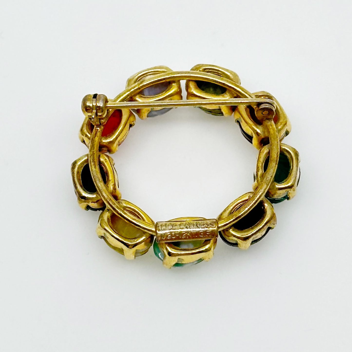 Alice Caviness  Gold Filled scarab circle brooch