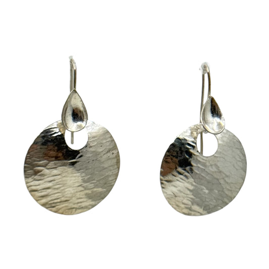 Modernist Sterling silver Hammered drop earrings - GM613