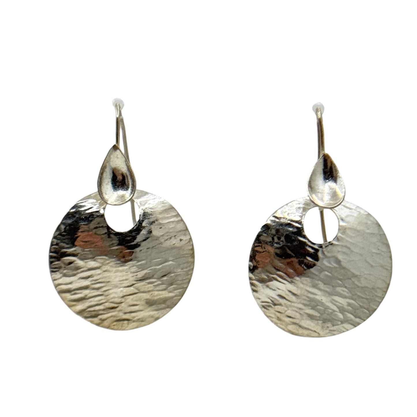 Modernist Sterling silver Hammered drop earrings - GM613
