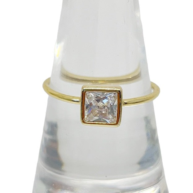 SASHI Gold vermeil sterling silver cubic zirconia ring