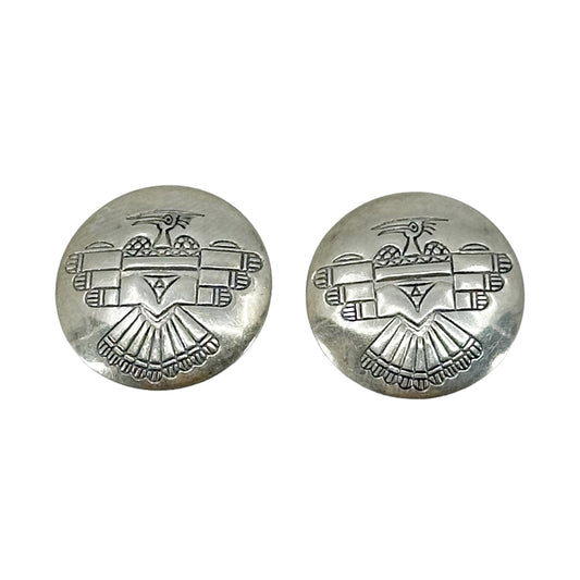 Zuni sterling silver thunderbird stud earrings