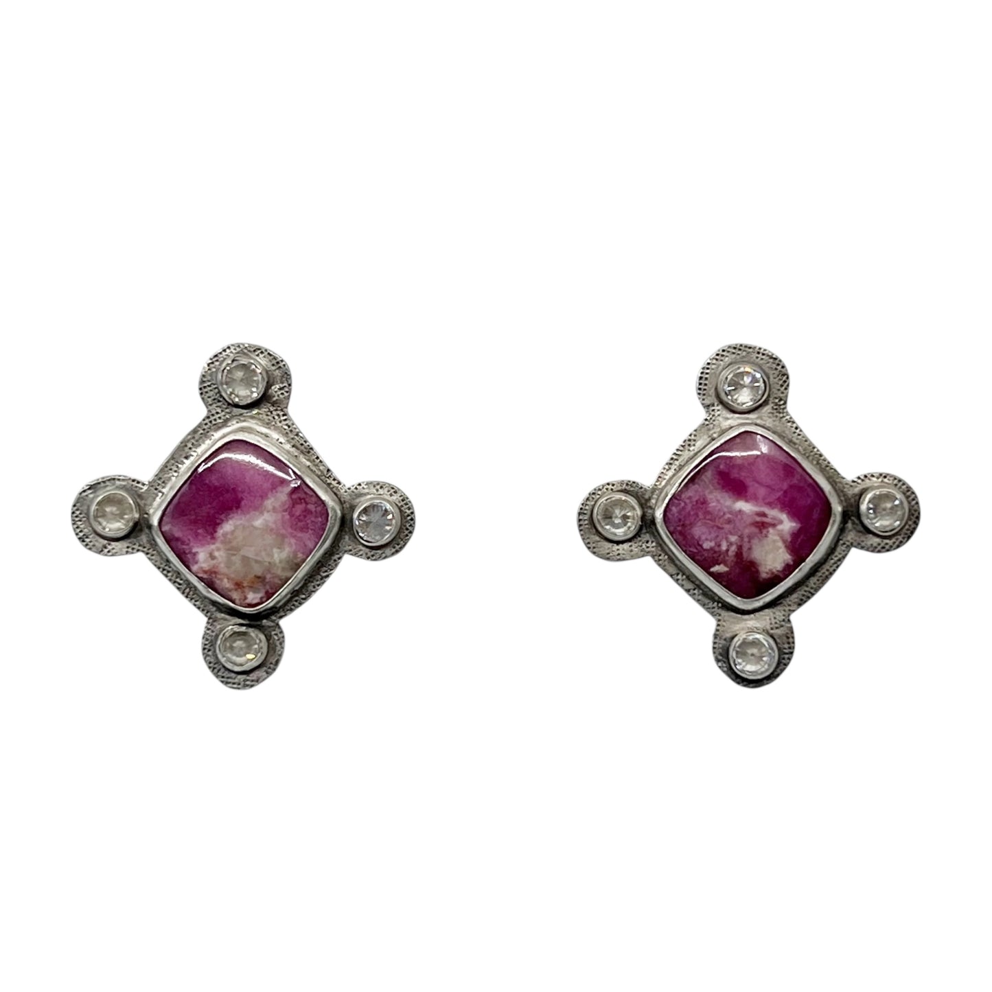 Hopicrafts Zuni sterling silver zoisite & cubic zirconia earrings - GM624