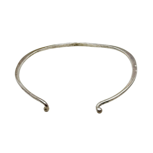 Vintage modernist sterling silver hammered cuff bracelet - GM63