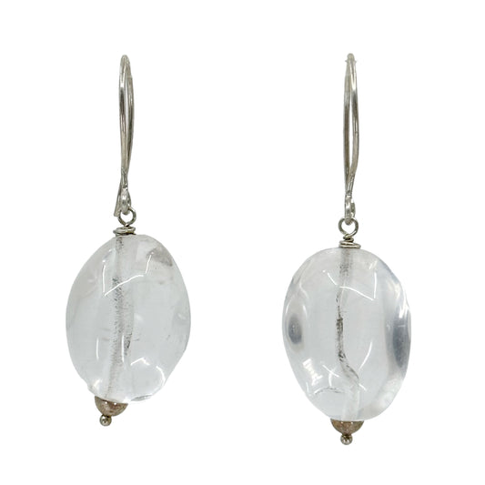 Sterling silver Rock crystal bead earrings