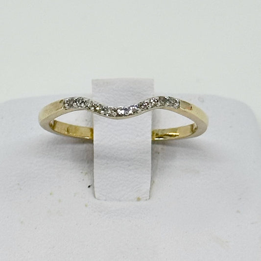 Gold vermeil sterling silver diamond ring