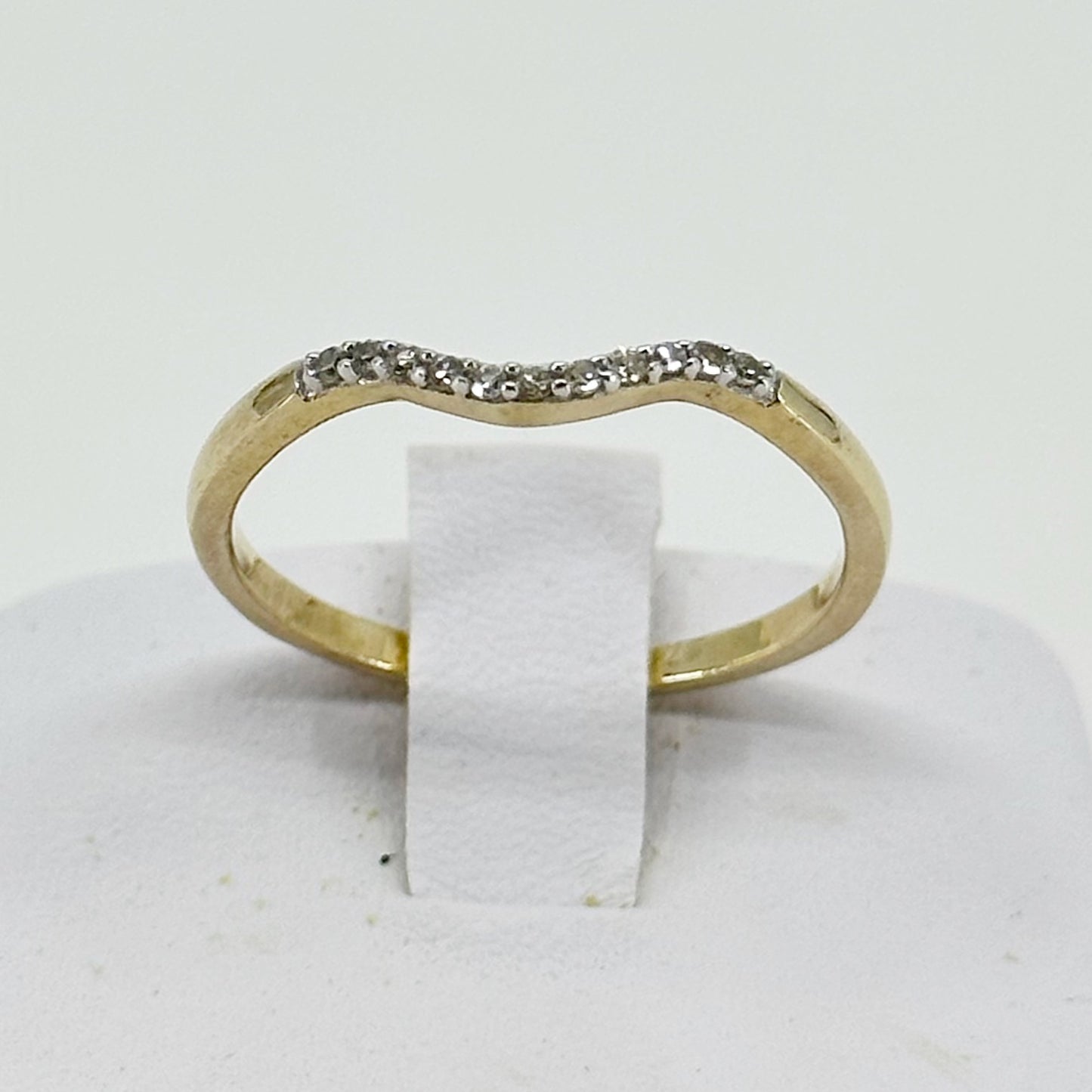 Gold vermeil sterling silver diamond ring