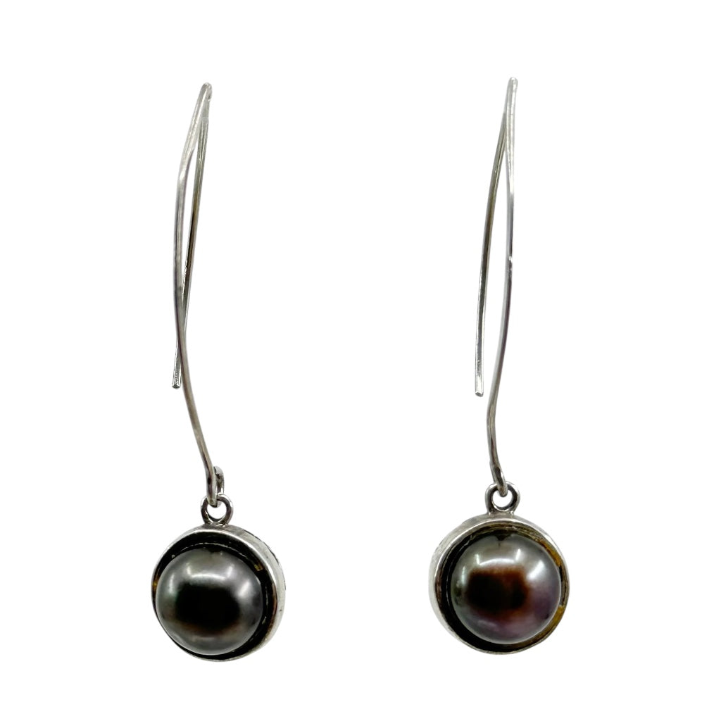 Sterling silver 10mm pearl earrings - GM640