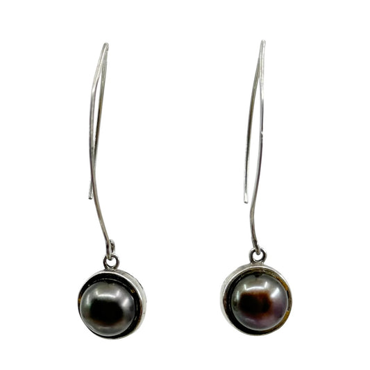 Sterling silver 10mm pearl earrings - GM640