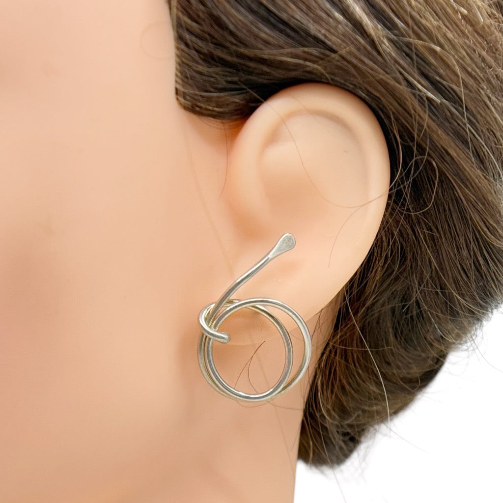 Modernist sterling silver earrings - GM649