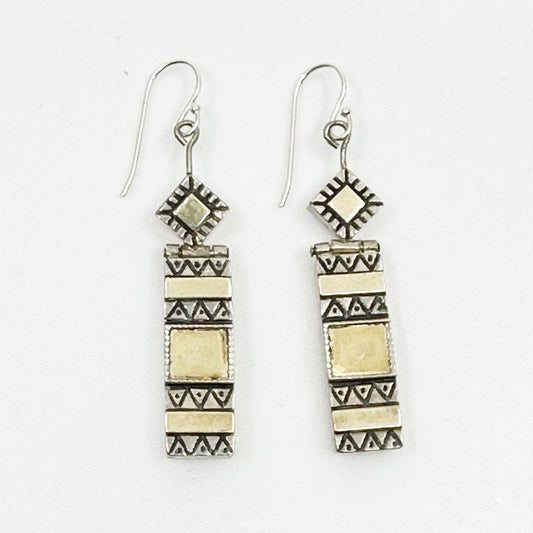 14k gold & Sterling silver earrings