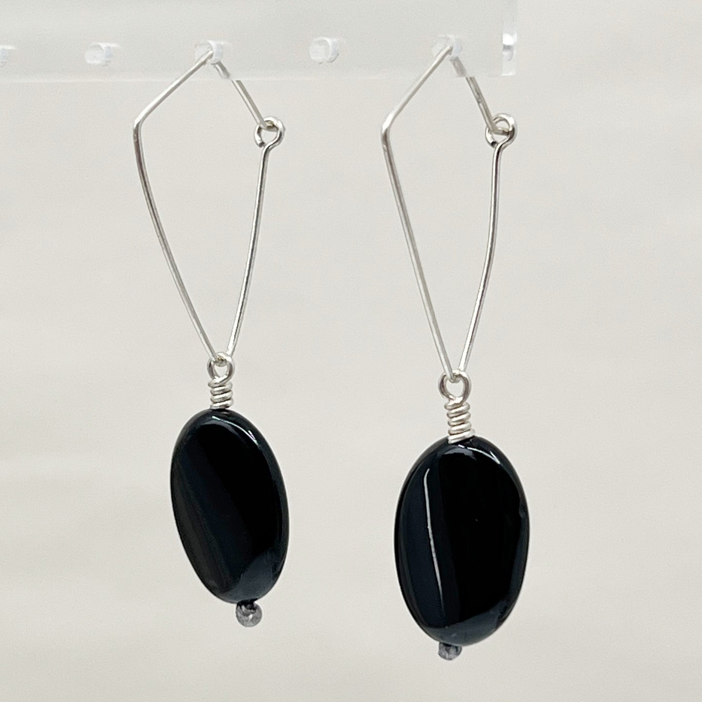 sterling silver onyx earrings