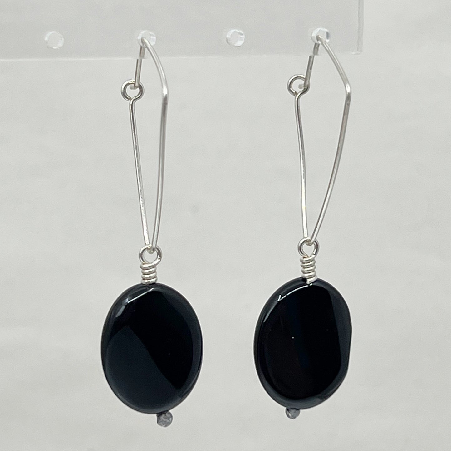 sterling silver onyx earrings