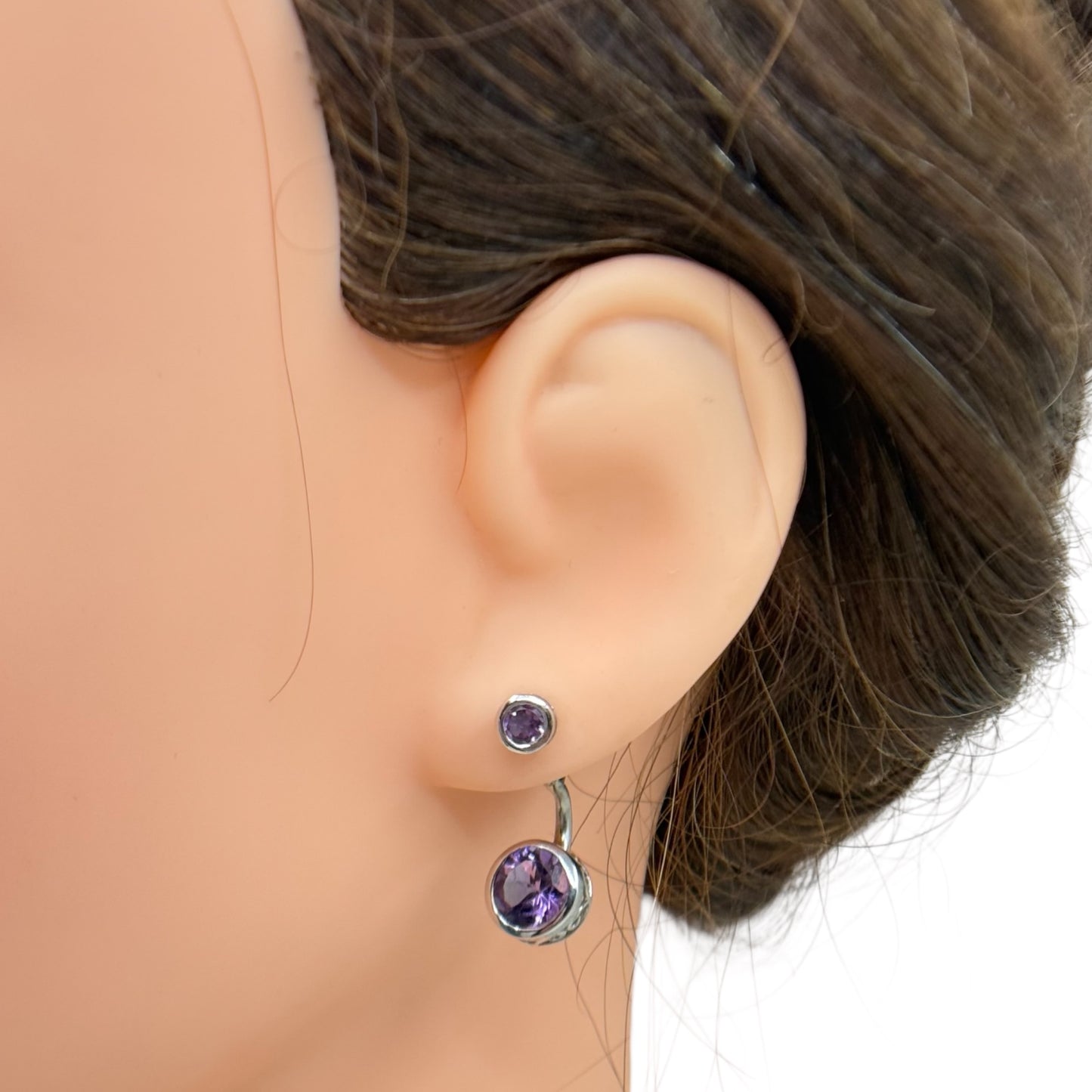KER Sterling silver amethyst drop earrings - GM661