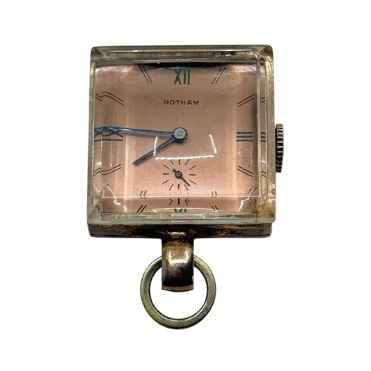 vintage GOTHAM 12k gold filled sterling silver pocket watch - GM664