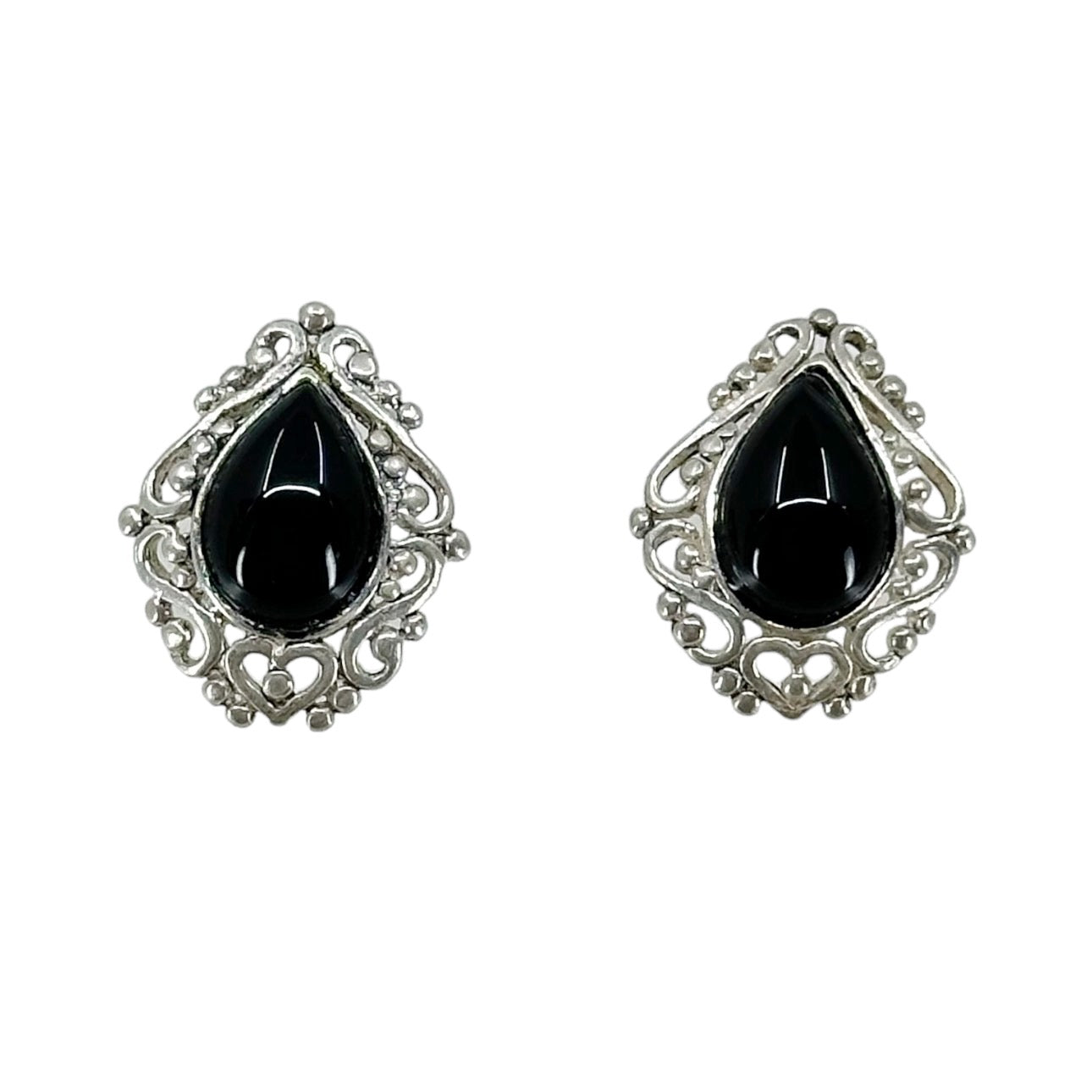 Sterling silver onyx earrings